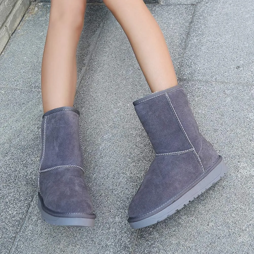 Asifn Womens Boots Snow Winter Boots Fur Lined Suede Faux Comfort Classic Casual Soft Toe Warmers