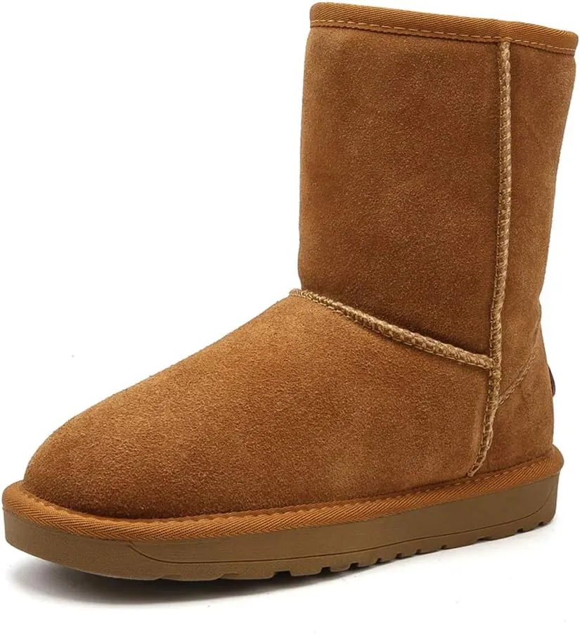 Asifn Womens Boots Snow Winter Boots Fur Lined Suede Faux Comfort Classic Casual Soft Toe Warmers