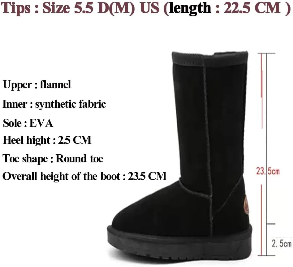 Asifn Womens Boots Snow Winter Boots Fur Lined Suede Faux Comfort Classic Casual Soft Toe Warmers