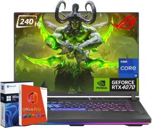 ASUS ROG Strix G16 Gaming Laptop, NVIDIA RTX 4070, Intel i9-14900HX, 16" ROG Nebula 16:10 QHD 240Hz, WiFi 6E, BT 5.3, 32 GB DDR5, 1 TB Gen4 SSD, Windows 11 Pro, Office Pro Lifetime