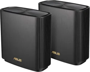 ASUS ZenWiFi AX Whole-Home Tri-band Mesh WiFi 6 System (XT8) - 2 pack, Coverage up to 5,500 sq.ft or 6 rooms, 6.6Gbps, WiFi, 3 SSIDs, life-time network security and parental controls, 2.5G port