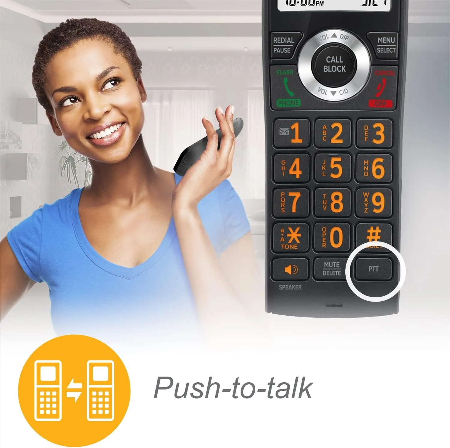 AT&T CL82219 DECT 6.0 2-Handset Cordless Phone for Home with Answering Machine, Call Blocking, Caller ID Announcer, Intercom and Long Range, Black