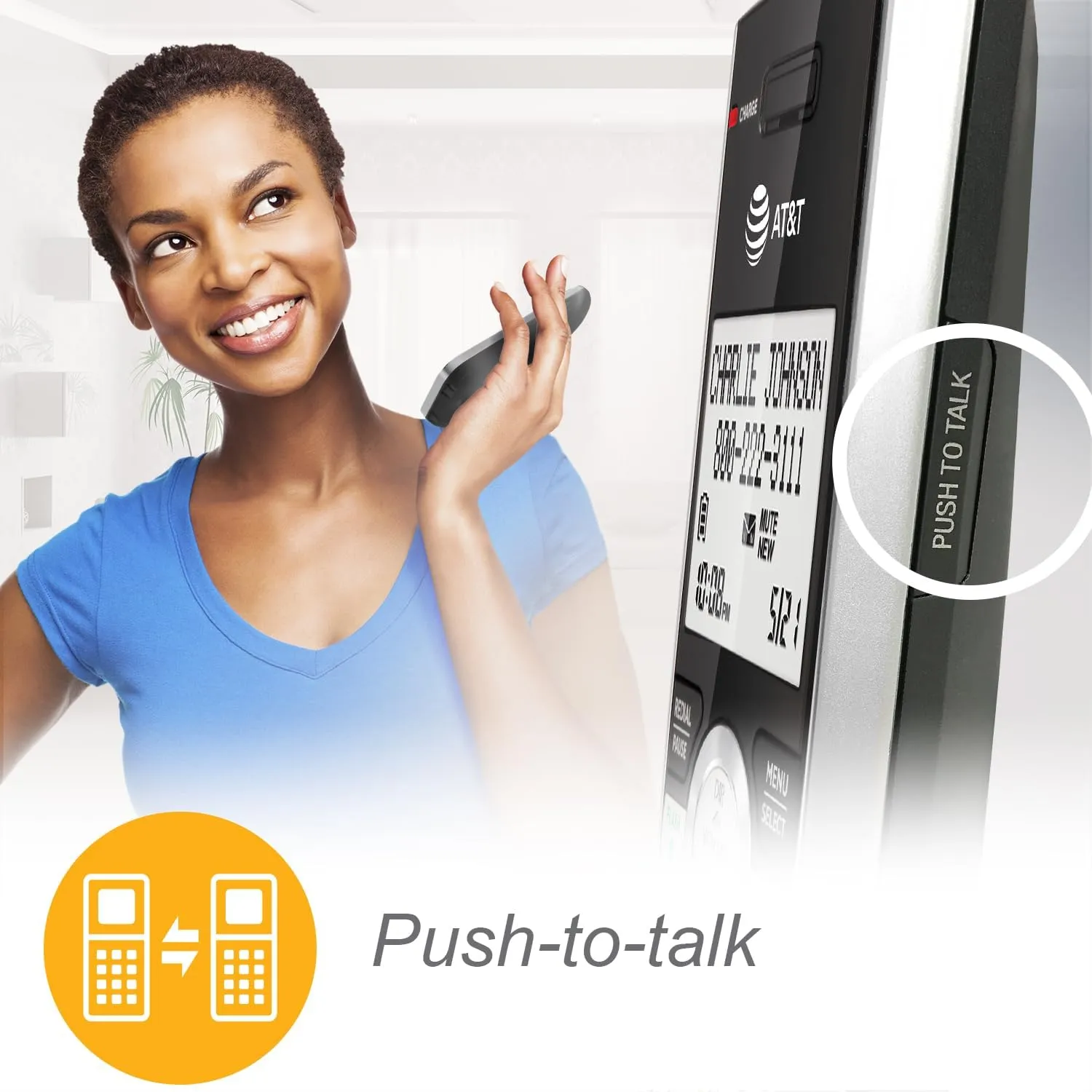AT&T DECT 6.0 Expandable Cordless Phone with Answering System, Silver/Black with 3 Handsets
