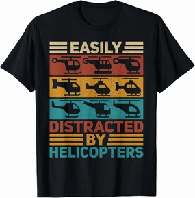 Aviation Pilot Retro Aircraft Pilot Outfit Funny Helicopter T-Shirt