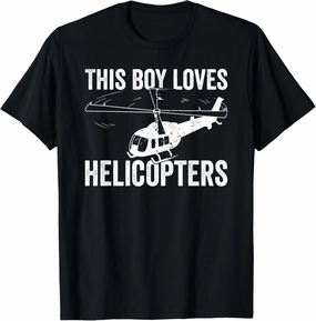 Aviator This Boy loves Helicopter Pilot T-Shirt
