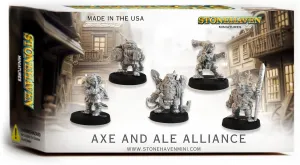 Axe & Ale Alliance - 30mm Scale Dwarven Set: Dwarf Druid Brewmaster Ranger Monk Bard Unpainted RPG Gaming Unique Detailed Fantasy Characters