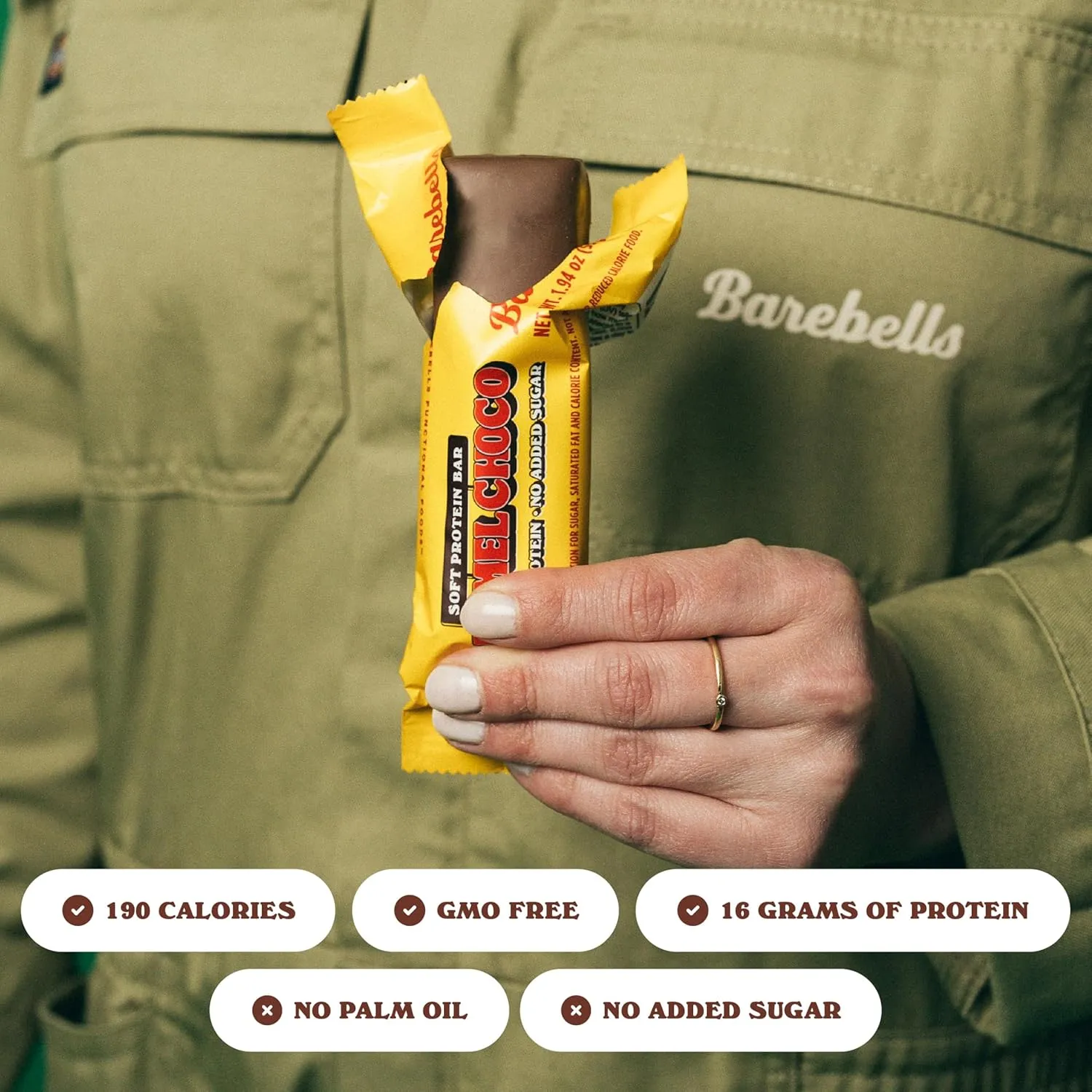 Barebells Soft Protein Bars Caramel Choco - 12 Count, 1.9oz Bars - Protein Snacks with 16g of High Protein - Fluffy Chocolate Protein Bar with 2g of Total Sugars - Soft Protein Snack & Breakfast Bars