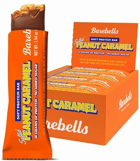 Barebells Soft Protein Bars, Salted Peanut Caramel - 12 Count, 16g High Protein Treats - Chocolate Nutrition Bar with 1g Total Sugars - On The Go Breakfast or Post-Workout Snack