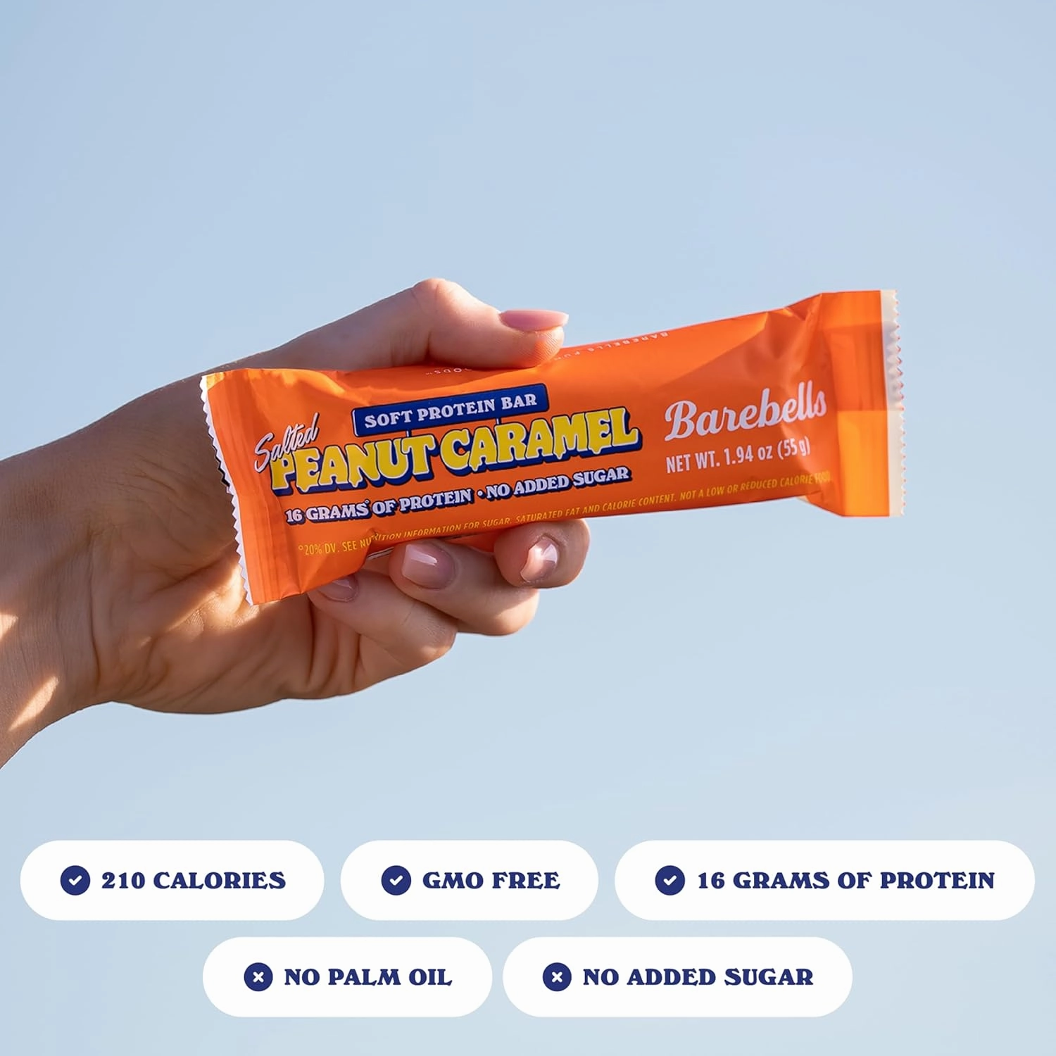 Barebells Soft Protein Bars, Salted Peanut Caramel - 12 Count, 16g High Protein Treats - Chocolate Nutrition Bar with 1g Total Sugars - On The Go Breakfast or Post-Workout Snack