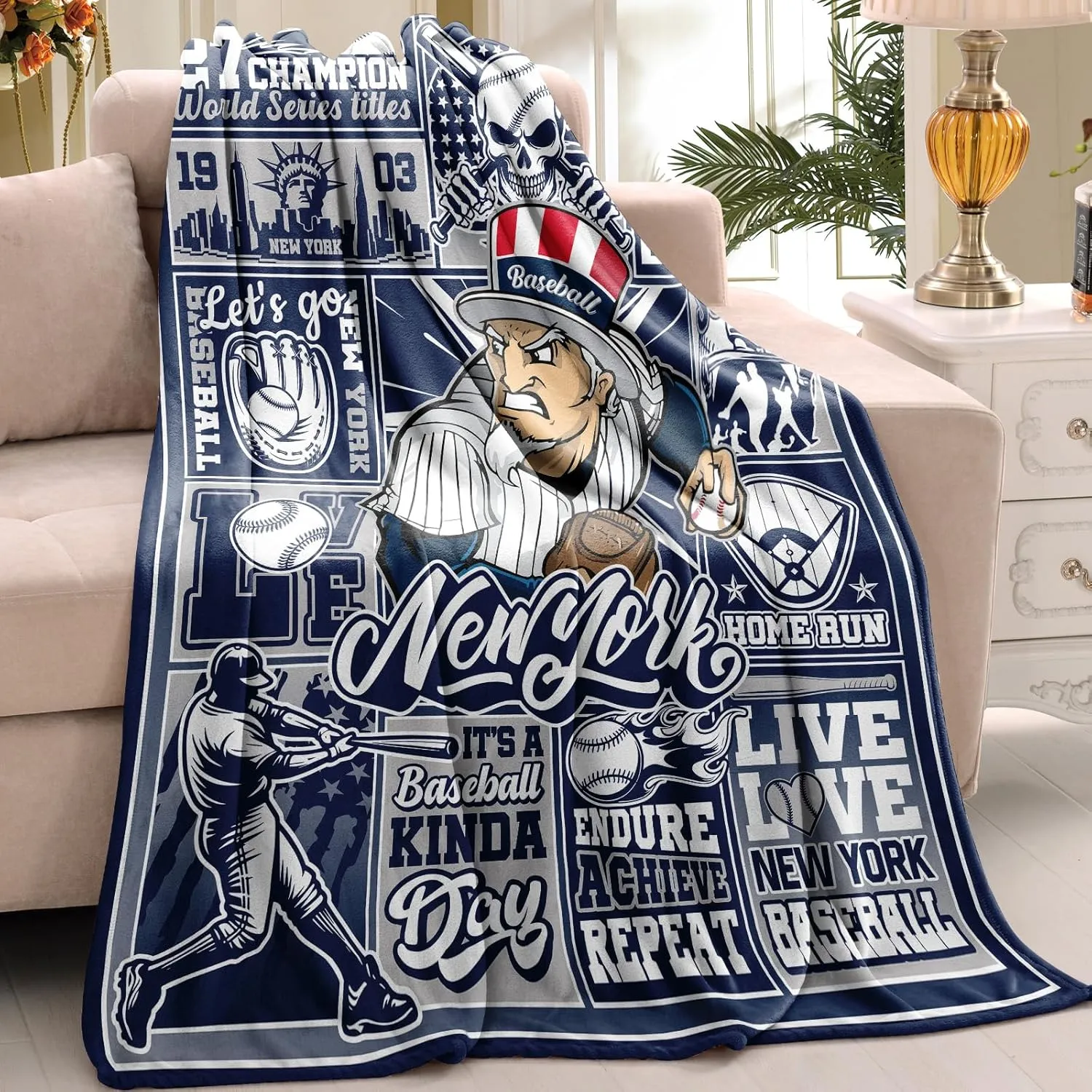 Baseball Blanket, Baseball Gifts for Men Boys, Sports Stuff Fans Coach Gifts 80"x60" Blanket Throws for Valentines Birthday Christmas.