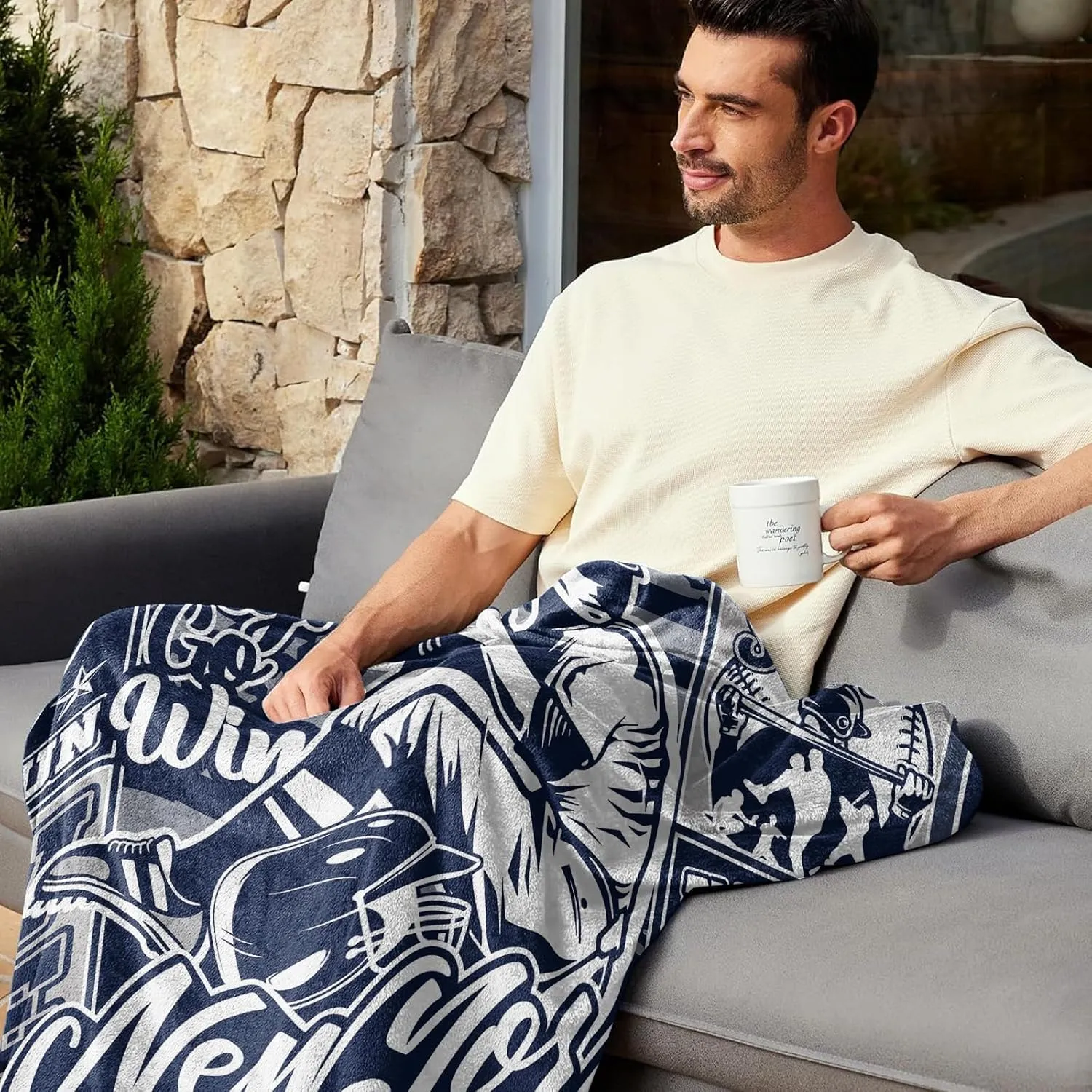 Baseball Blanket Throws, Team Color Blanket for Gift, Gifts for Men Women Baseball Lovers, Lightweight Soft Flannel Baseball Blankets 60"x50" New York