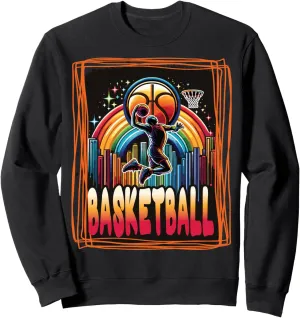 Basketball Dunk – Colorful and Sporty Design Player in Action Sweatshirt