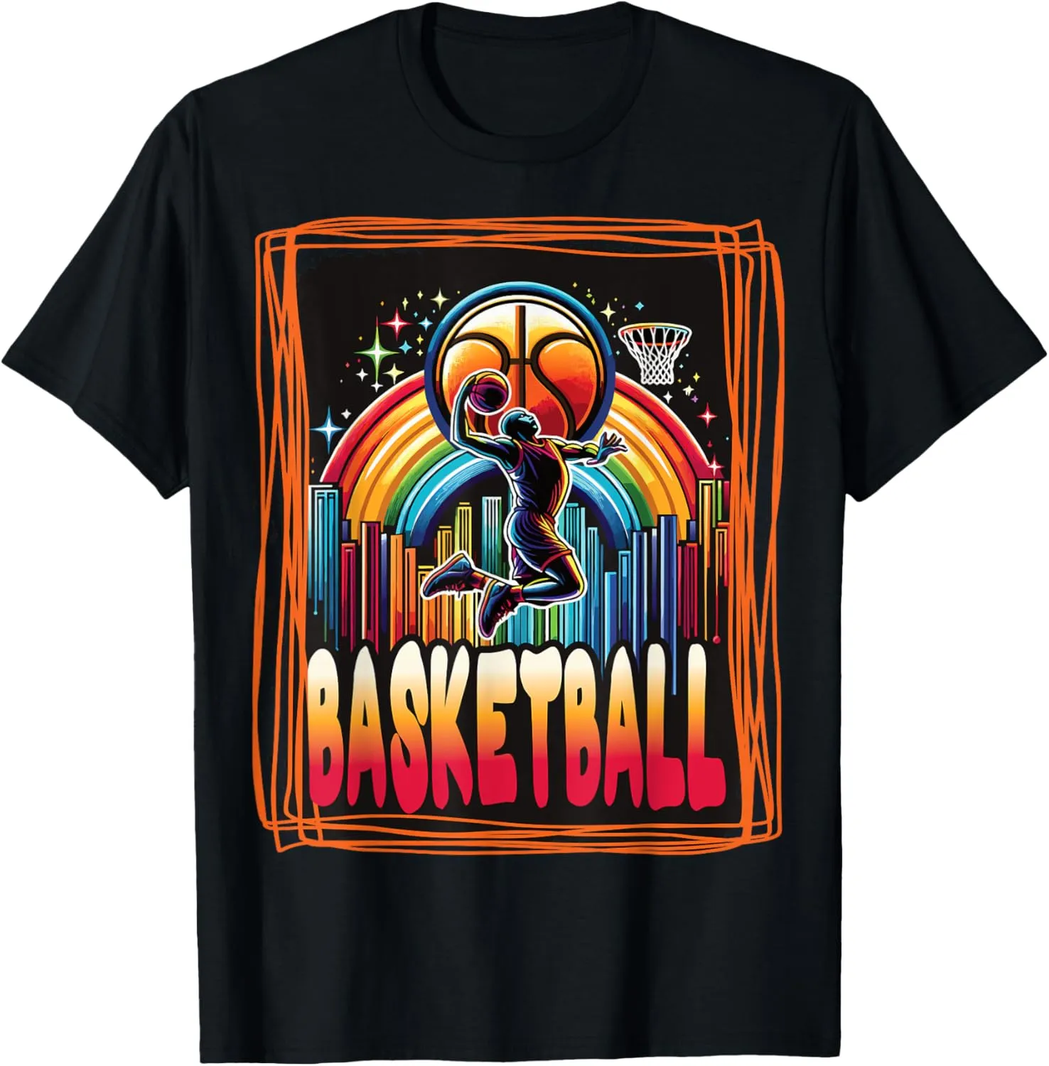 Basketball Dunk – Colorful and Sporty Design Player in Action T-Shirt