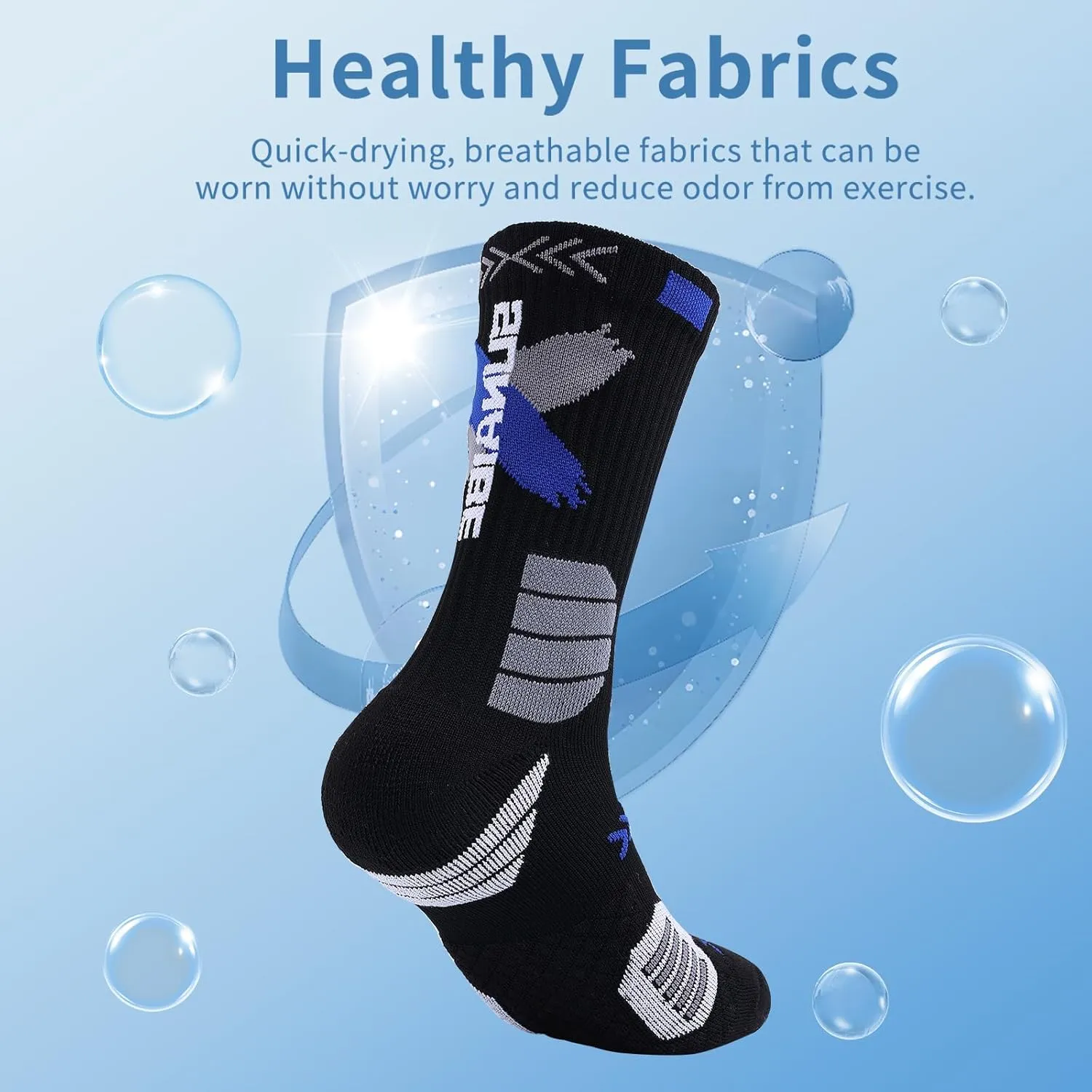 Basketball Socks for Men,Performance Cushioned Men's Athletic Crew Socks with Arch Compression for Basketball Sports