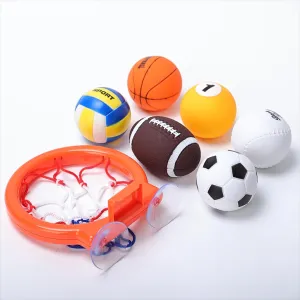 Bath Toys - Bathtub Basketball Hoop for Kids, 6 Pack Light up Floating Ball, Shower Toys for Toddler Age 3 , Flashing Color Changing Light in Water, Bath Time Pool Party Gifts for Boys Girls