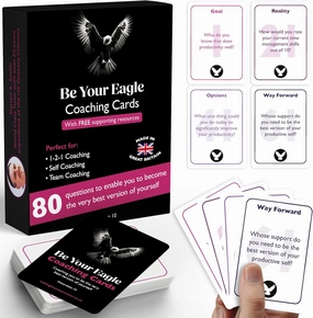 Be Your Eagle 80 Coaching Cards – Flash Cards to Boost Productivity, Set Goals & Develop Business Strategy. Ideal for Managers, Entrepreneurs & Coaches.