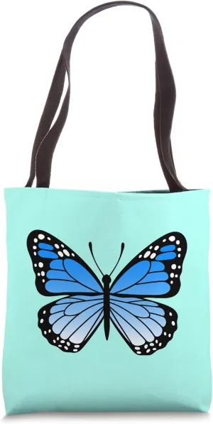 Beautiful Monarch Butterfly Flutter Blue Kawaii Aesthetic Tote Bag