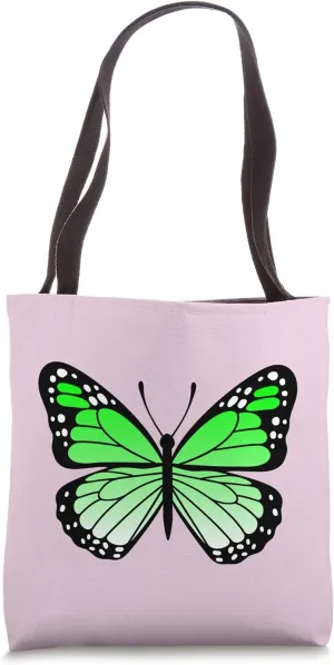 Beautiful Monarch Butterfly Flutter Green Kawaii Aesthetic Tote Bag