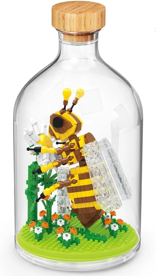 Bee Miniature Insect Friends Building Set Creative Party Favors and Gifts for Nature Lovers - Office and Home Decor Mini Bugs Building Blocks Gift for Boys and Girls