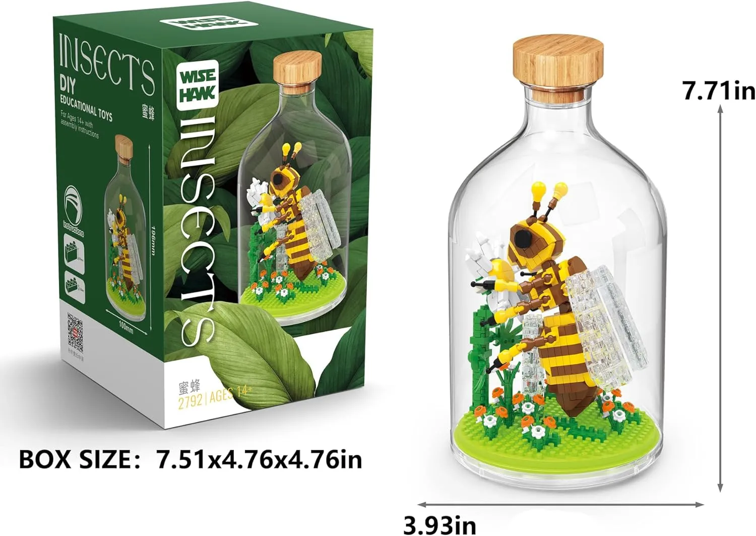 Bee Miniature Insect Friends Building Set Creative Party Favors and Gifts for Nature Lovers - Office and Home Decor Mini Bugs Building Blocks Gift for Boys and Girls