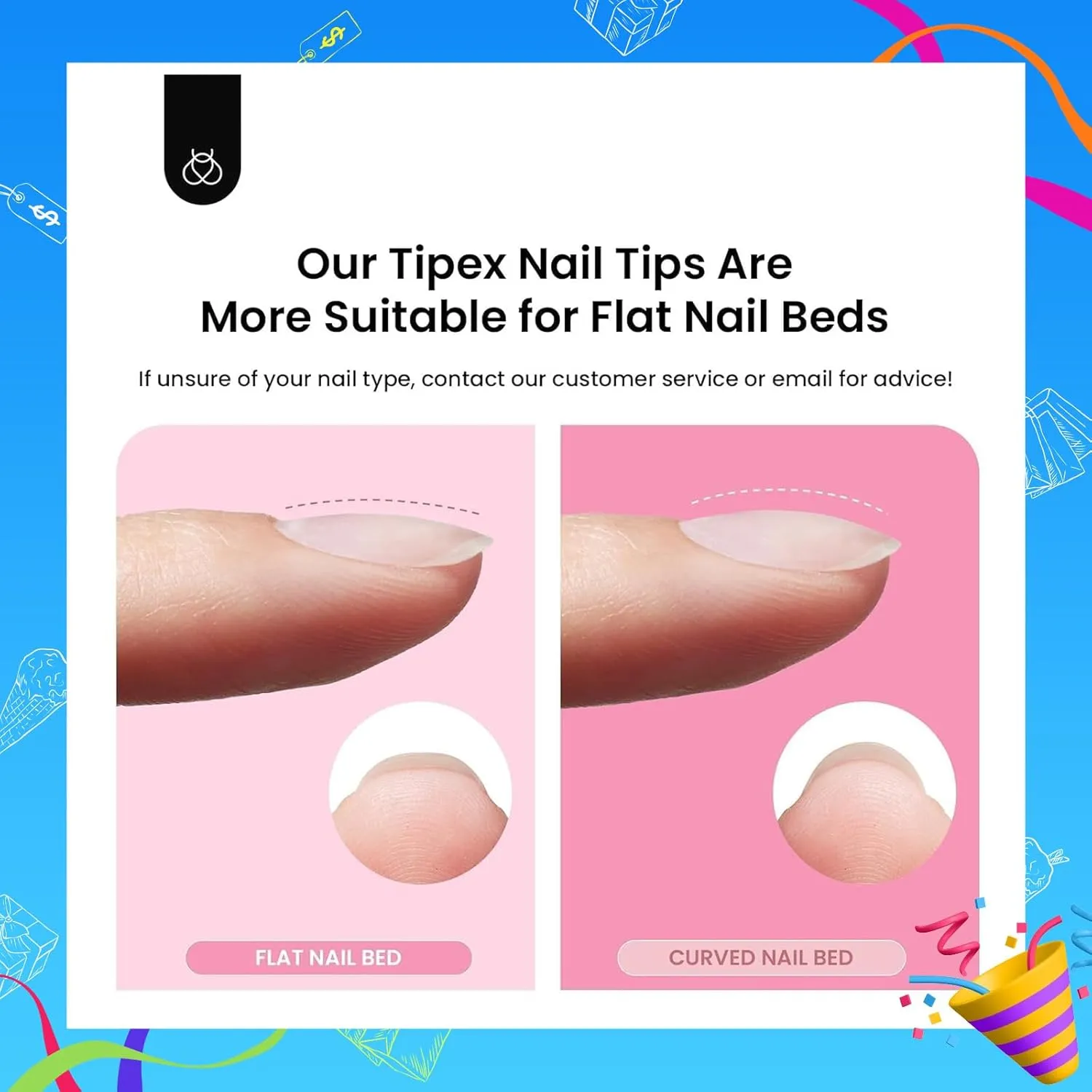 Beetles Tipex Gel Nail Kit, Medium Stiletto Nail Tips 224 Pcs 16 Sizes Pre-Building Pre-Etched False Nail Tips with Tipex Nail Glue, Mini Nail Lamp Thick Acrylic Nail Set for Flat Nails