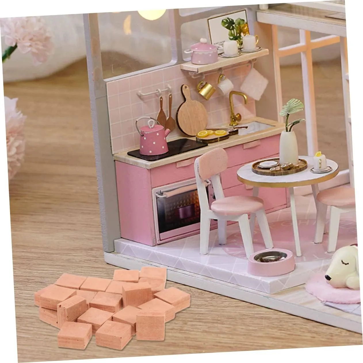 BESPORTBLE 5sets 40pcs Miniature Brick Model for Table Decorations Artificial Wall Tails for Crafting Square DIY House Building Models 40pcs*5