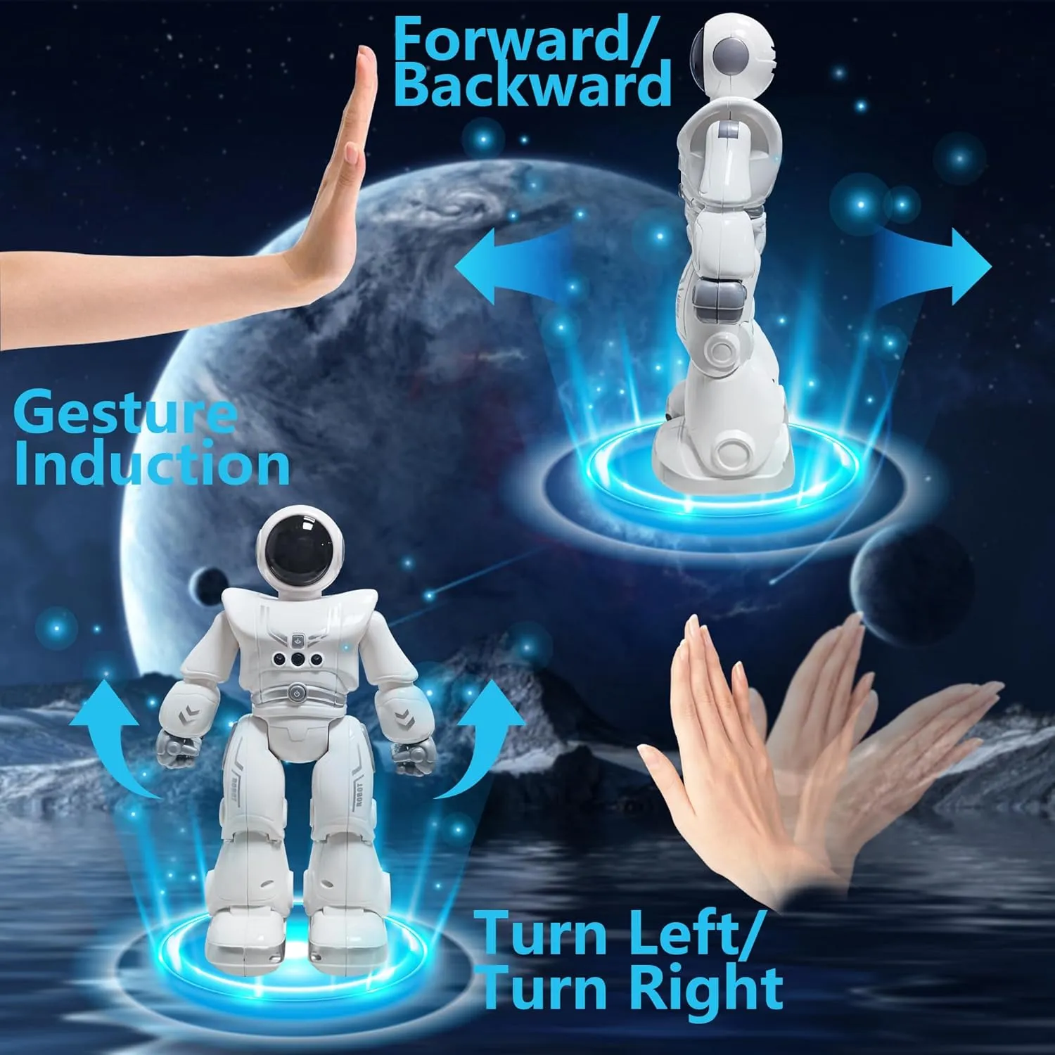 Best Gift for Kids,Intelligent Programmable RC Robot with Infrared Controller Toys,Dancing,Singing, Moonwalking and LED Eyes,Gesture Sensing Robot Kit for Childrens Entertainment (Gray)
