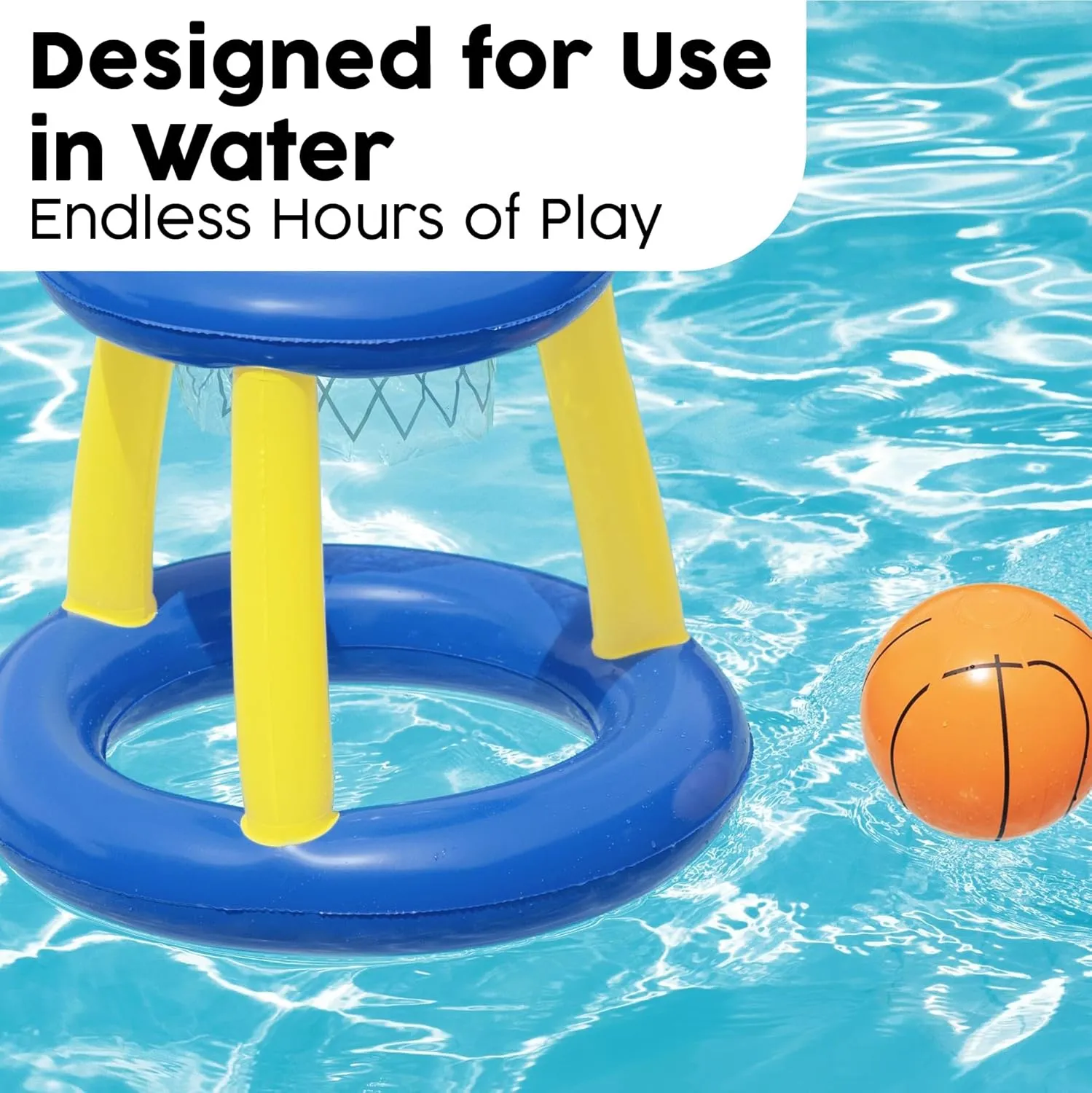 Bestway 52418 Splash N Hoop Inflatable Basketball Swimming Set, Floating Pool Game, Orange