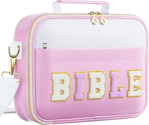 Bible Cover Case for Women,Large Leather Bible Book Covers with Bible Study Supplies, Bible Study Accessories Bible Journaling Kit,Purple Church Bag Christian Gifts for Women