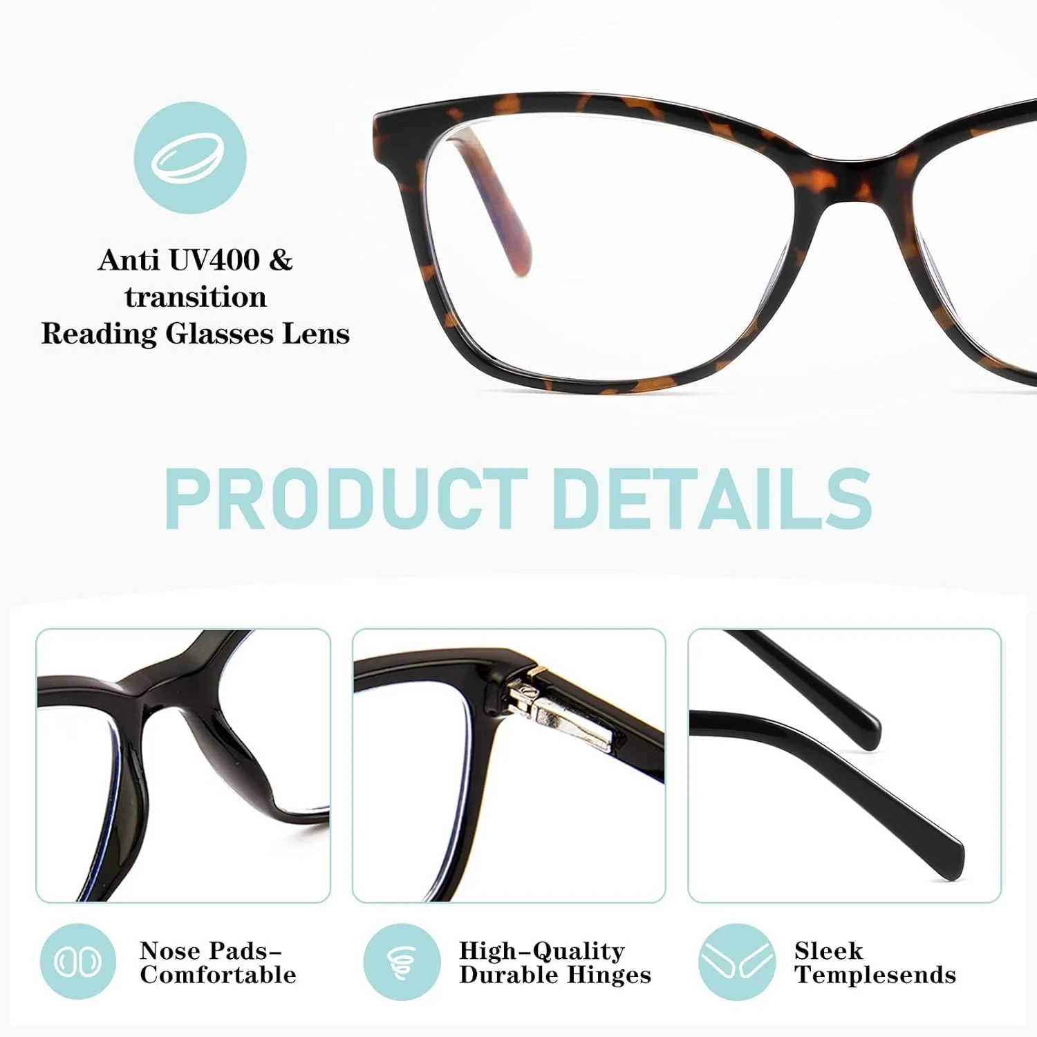 Bifocal Reading Glasses Women Blue Light Computer Readers Clear Top Cat Eye Frame Stylish Fashion Ladies Eyeglass