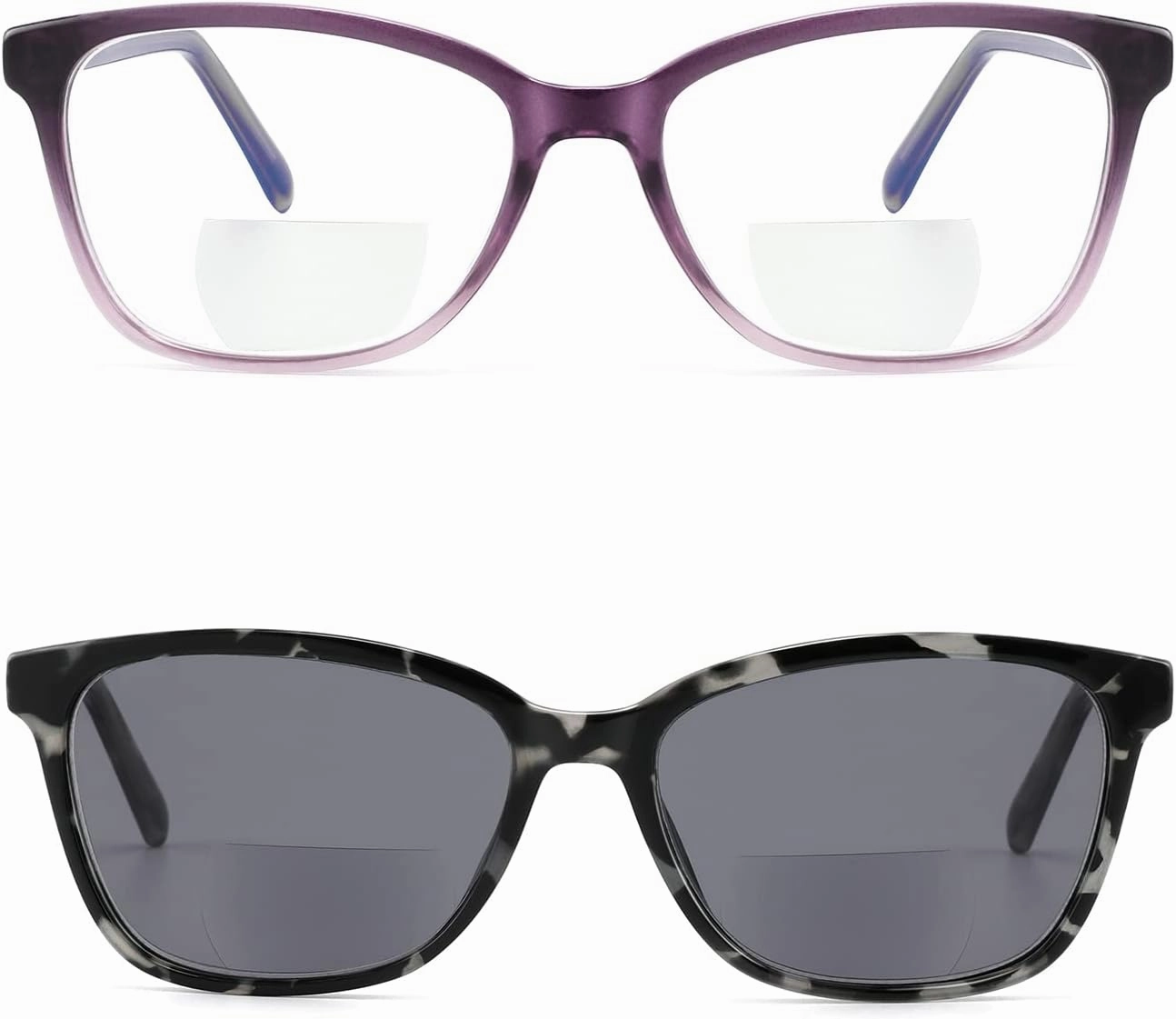 Bifocal Reading Glasses Women Blue Light Computer Readers Clear Top Cat Eye Frame Stylish Fashion Ladies Eyeglass