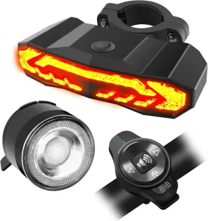 Bike Headlight and Taillight, NineLeaf Bike Lights Front and Back with Turn Signals, Front and Rear Bike Lights Set, USB Rechargeable IP66 Waterproof for All Bicycles, Road, Mountain, Night Riding