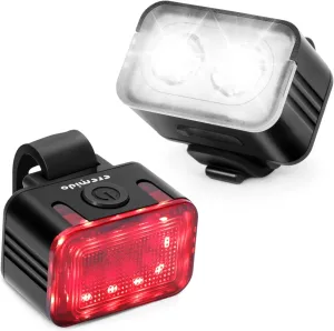 Bike Light Set, USB Rechargeable Front and Back Light Set,Waterproof Bicycle Light 2 Pack for Night Riding, Durable Aluminum Material Scratch Resistant, 6 Light Modes,Bicycle Accessories
