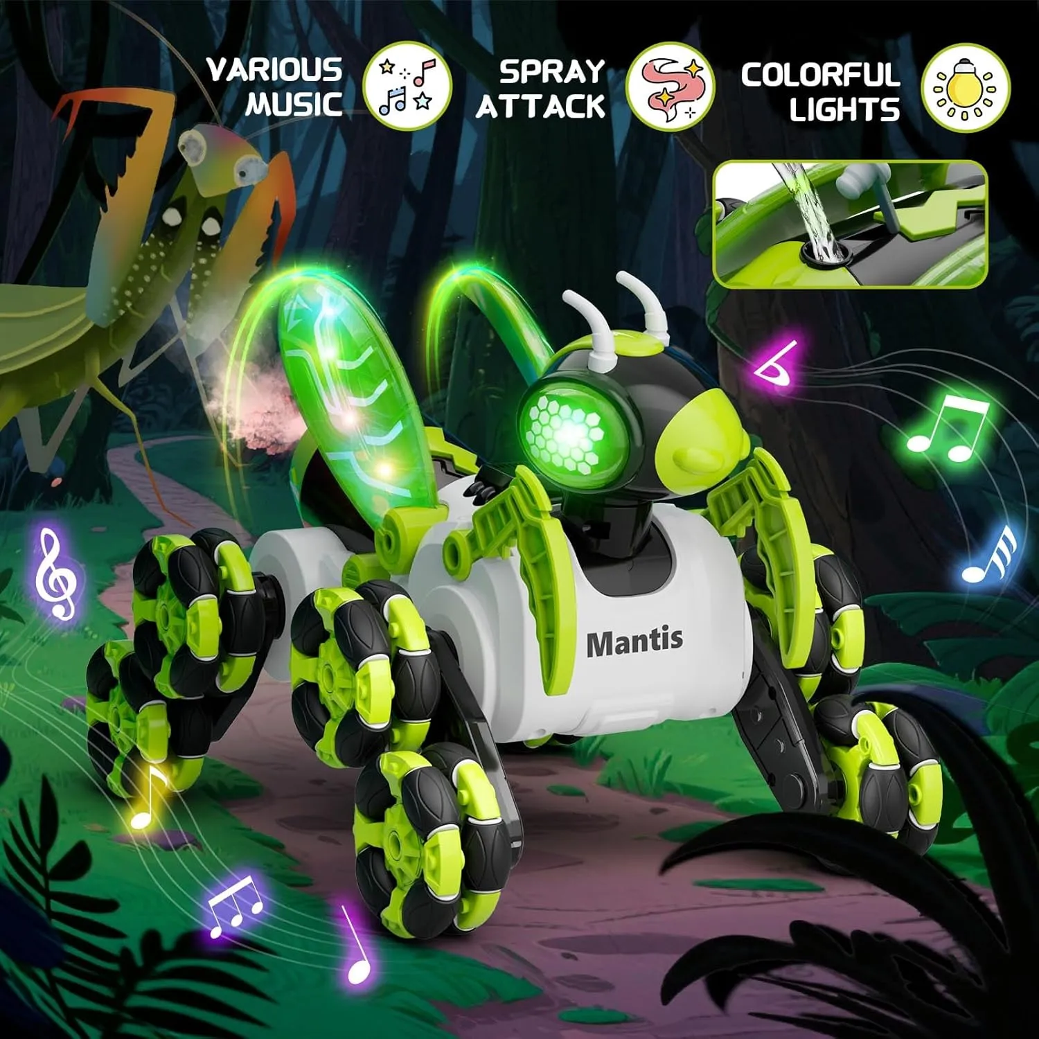 Bionic Mantis Remote Control Car, 8WD RC Cars Toys for Ages 8-13, 2.4ghz Toy Cars with Ball/Goal, 360° RC Drift Car on Outdoor Toys for Kids Ages 4-8, 4 5 6 7 8 10 Year Old Boy Birthday Gifts