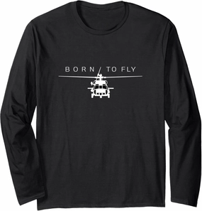 Blackhawk Military Aviation Apparel Helicopter Pilot Gift Long Sleeve T-Shirt