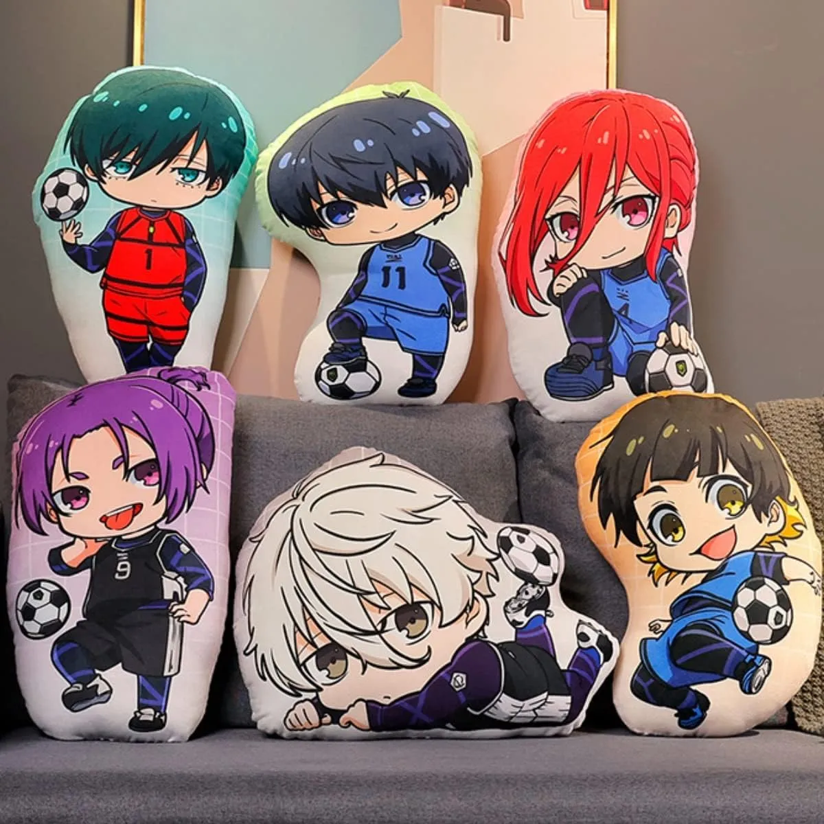 Blue Lock Plush Pillow Cosplay Plush Toy Throw Pillow for Halloween Decorations Birthday Toys 17.7in (BACHIRA MEGURU)