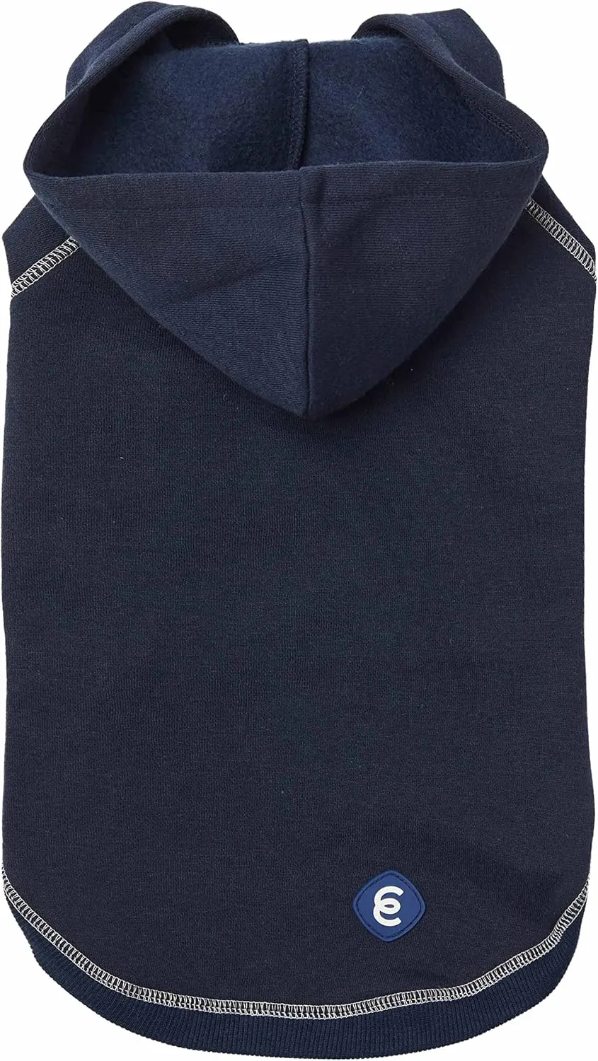 Blueberry Pet Hoodie 14", Sweatshirt With Cozy Soft French Terry, Midnight Blue, Award-Winning Clothes for Small Dogs, Jersey for Chilly Season