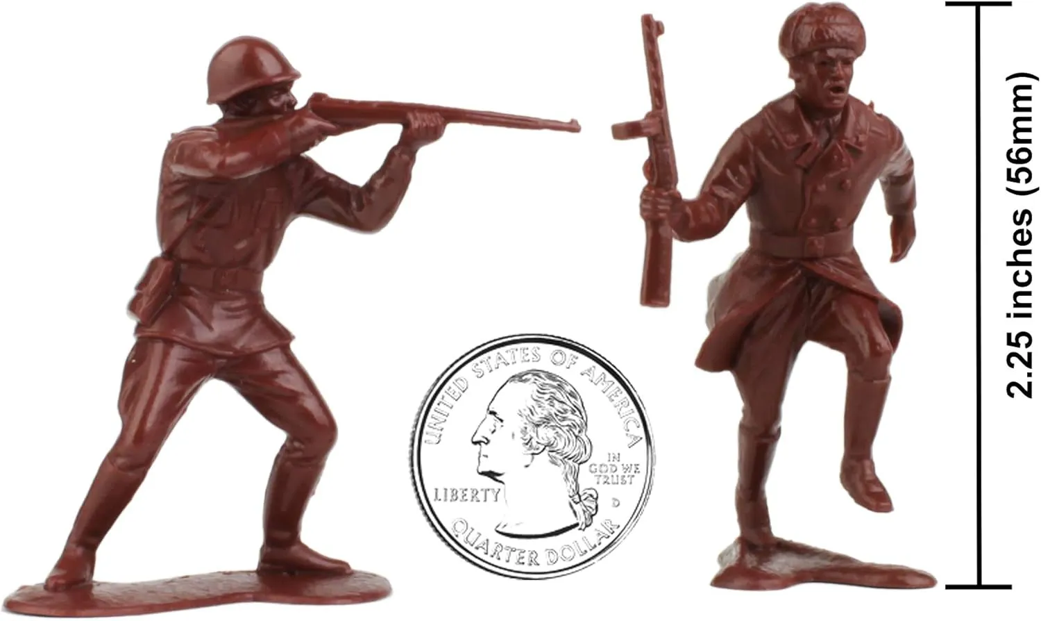 BMC Classic Marx Russian Plastic Army Men - 36pc WW2 Soldier Figures Made in USA