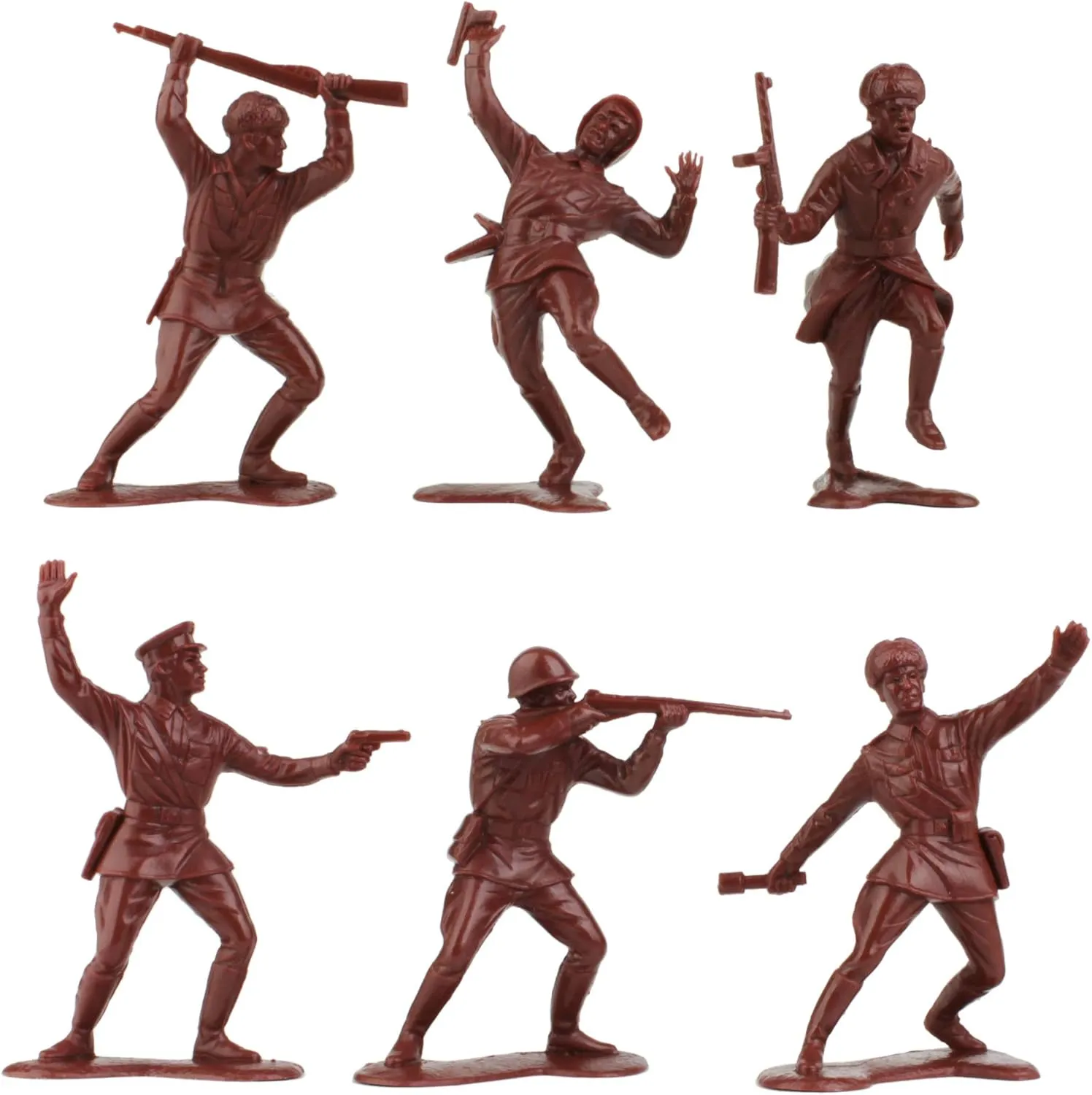 BMC Classic Marx Russian Plastic Army Men - 36pc WW2 Soldier Figures Made in USA