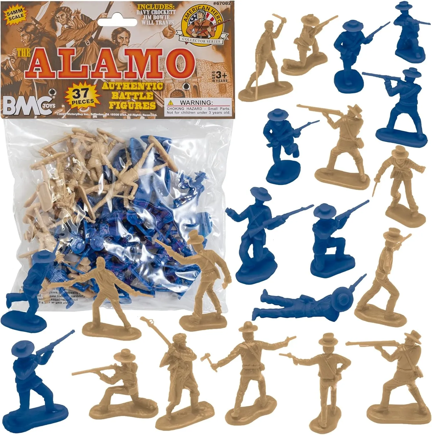 BMC The Alamo Plastic Army Men - Texas vs. Mexico 37pc Soldier Figures