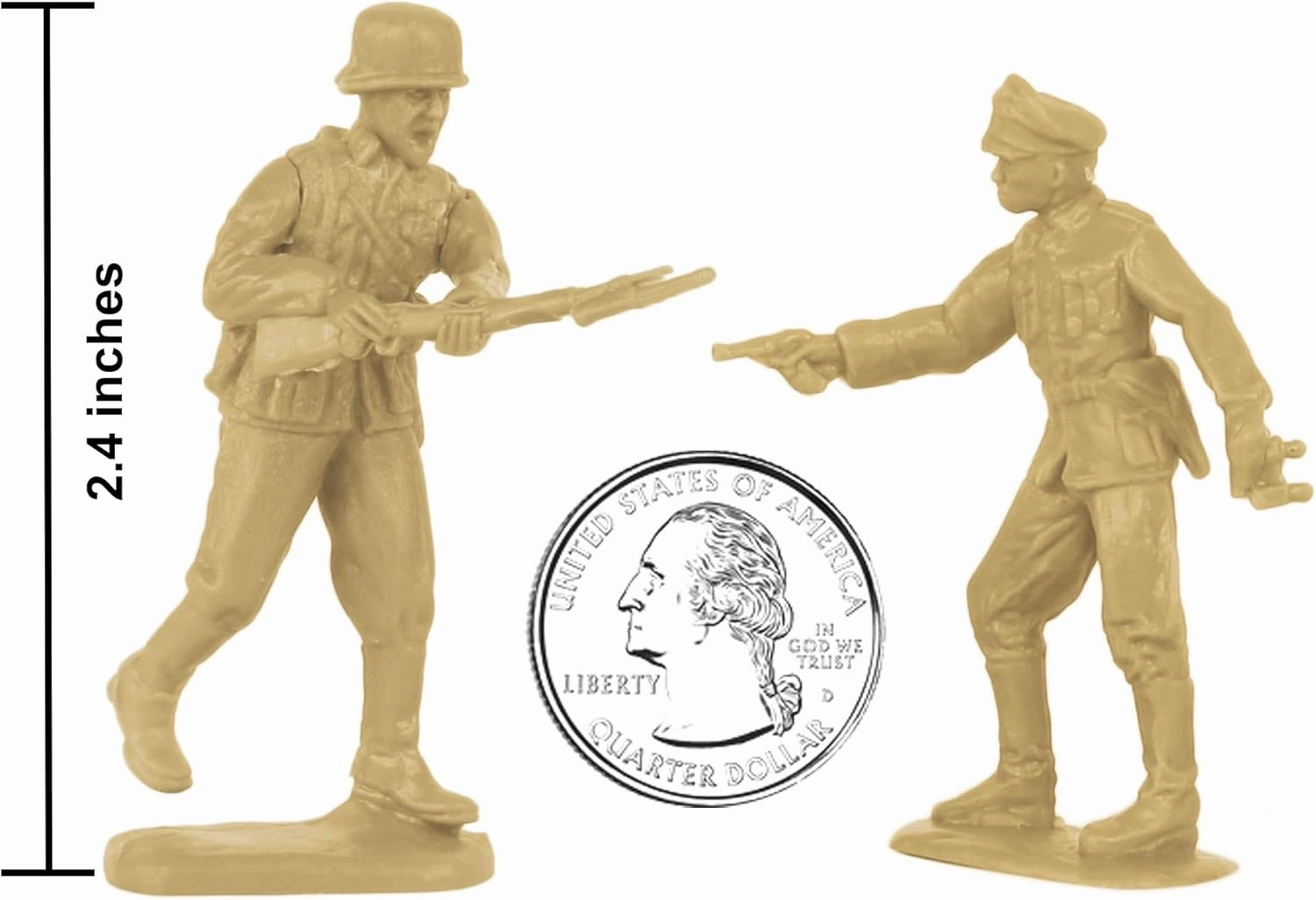BMC CTS WW2 German Infantry Plastic Army Men - 32pc Tan Soldier Figures