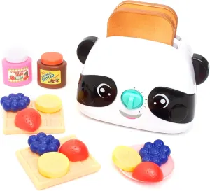 Boley Zoo Troop: Panda Toaster - 17 Pieces - Animal Themed Kitchen Appliance with Pop-Up Action, Toast & Food Accessories, Kitchen Pretend Play, Kids Age 2 