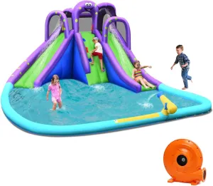 BOUNTECH Inflatable Water Slide, 18x16.5FT Mega Kids Waterslide Park Bounce House w/Dual Slides, Blower, Blow up Water Slides Inflatables for Big Kids Backyard Party Gifts