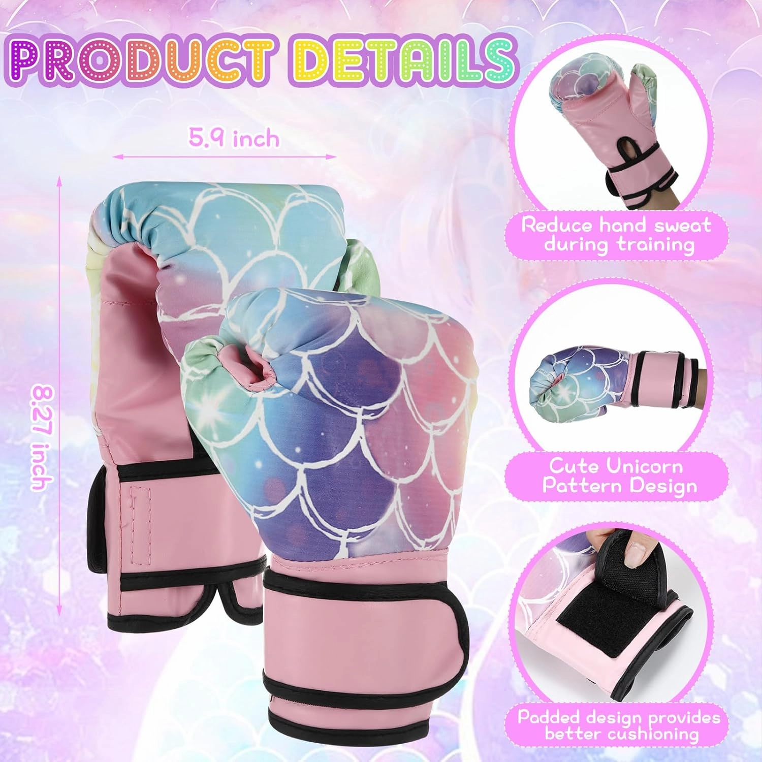 Boxing Headgear and Gloves Set for Kids 6oz Boxing Gloves and Wrestling Headgear Sparring Equipment for Boxing Kickboxing Muay Thai BJJ Karate Training