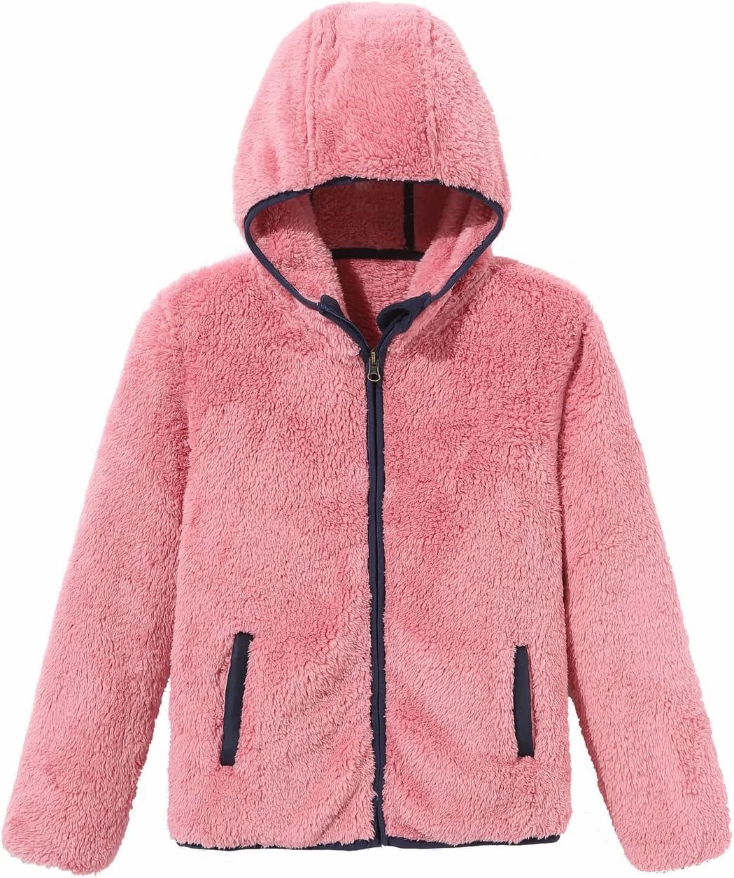 Boys Girls Soft Fleece Sherpa Full-zip Jacket
