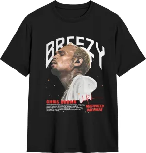 Breezy Xx 2025 Music Tour T-Shirts Noveltyfine Cotton Tops Black
