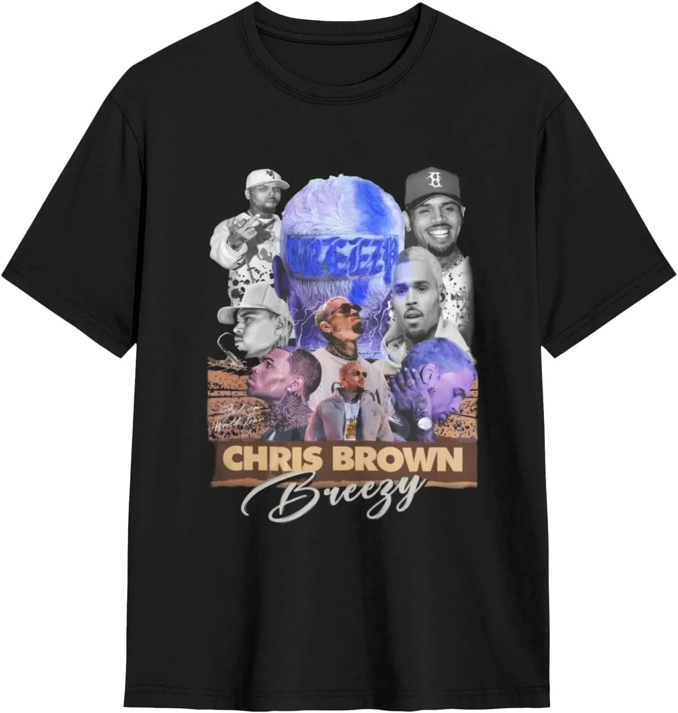 Breezy Xx 2025 Music Tour T-Shirts Unisexr Funnytrendy Cotton Tops Black