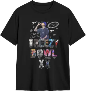 Breezy Xx 2025 Music Tour T-Shirts Unisexr Funnytrendy Cotton Tops Black