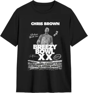 Breezy Xx 2025 Music Tour T-Shirts Unisexr Interestingtrendy Cotton Top Black