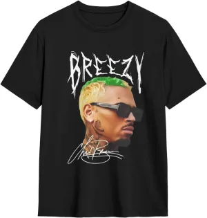 Breezy Xx 2025 Music Tour T-Shirts Unisexr Interestingtrendy Cotton Top Black